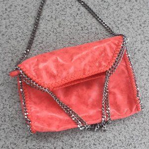 Red Chained Shoulder bag with inner pocket